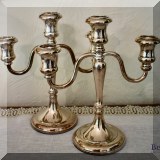 S08. Silverplate candelabras. 